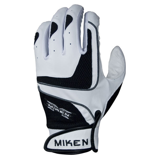 MIKEN TEAM BATTING GLOVES BLACK/WHITE FREE SHIPPING!